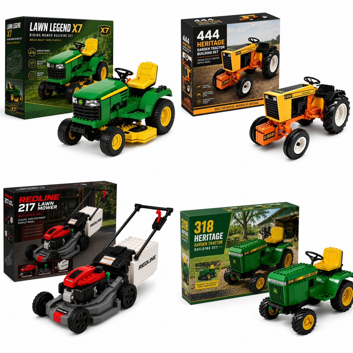 Backyard Workhorses – Garden Tractor & Mower Brick Collection 🚜