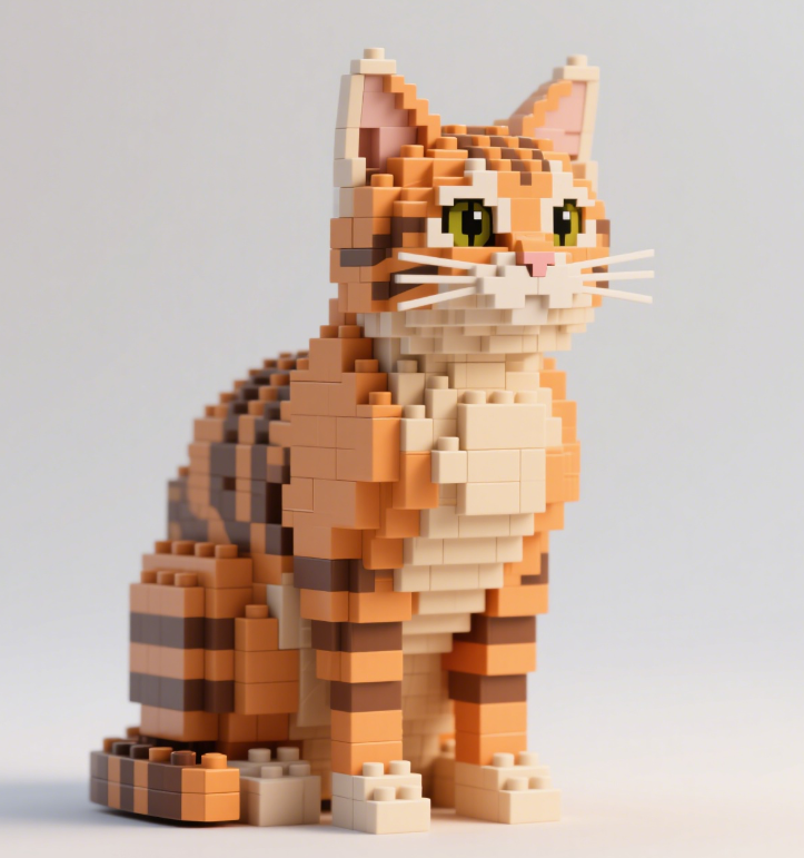Brick Cats – Orange Tabby Cat Building Kit