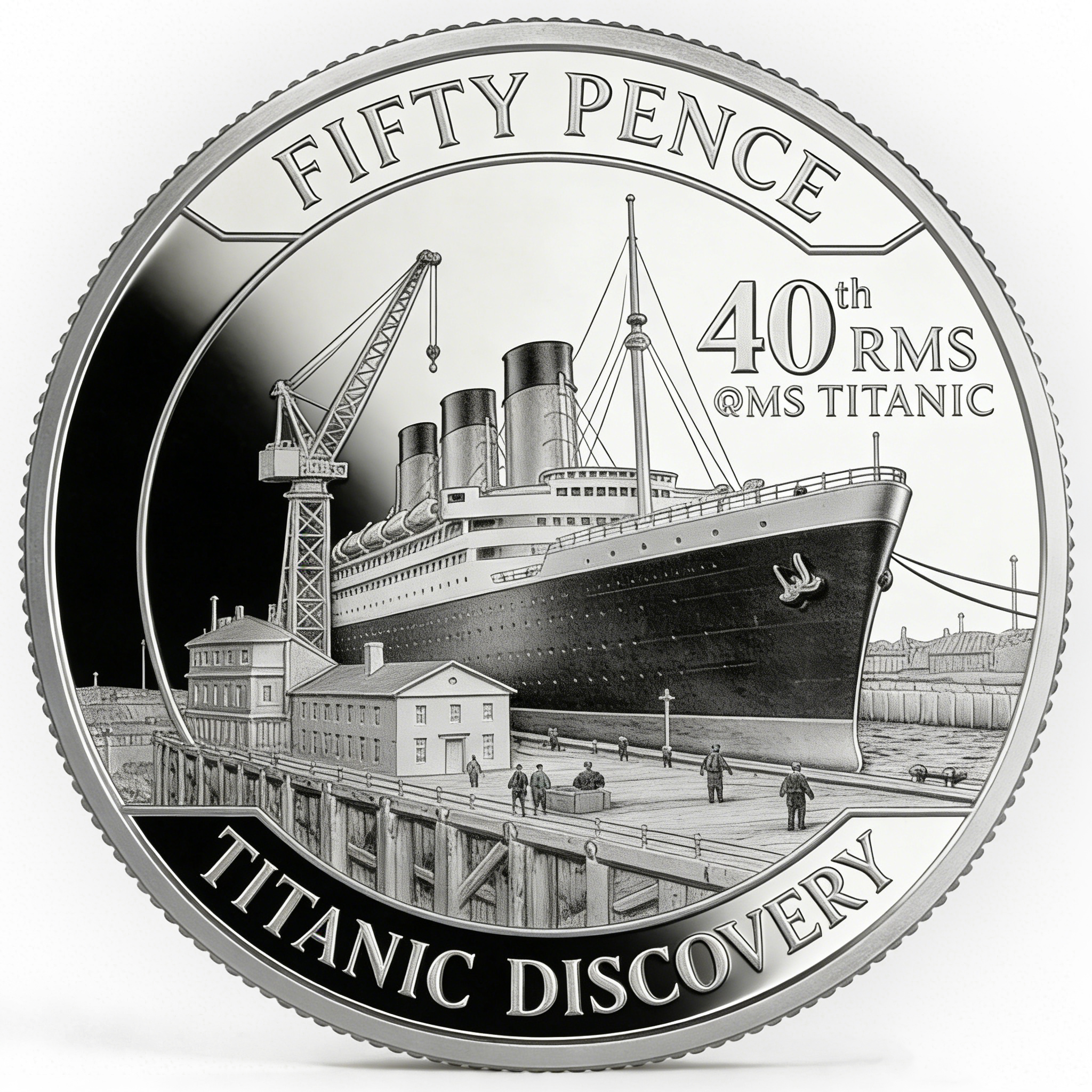 🏆New Year 60% OFF - 🚢 RMS Titanic Discovery 40th Anniversary ✨ 2025 Bailiwick of Jersey Fifty Pence Commemorative Coin