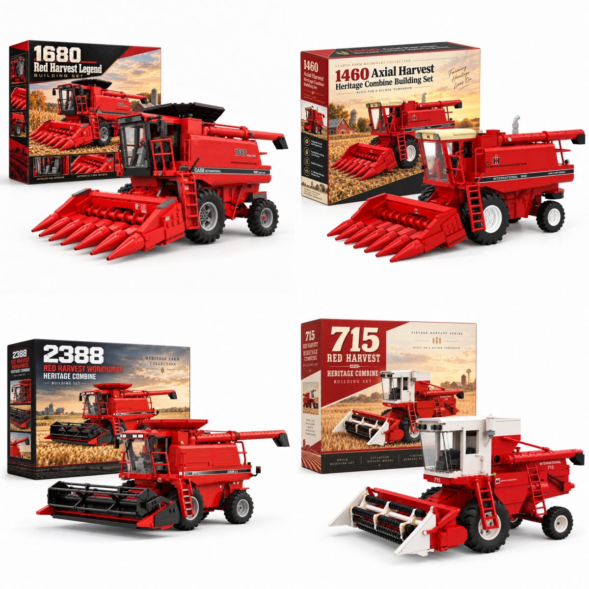 Red Harvest Legends – Classic American Combine Building Sets
