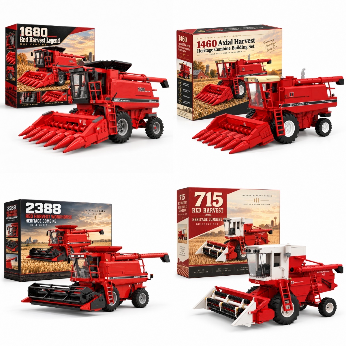 Red Harvest Legends – Classic American Combine Building Sets