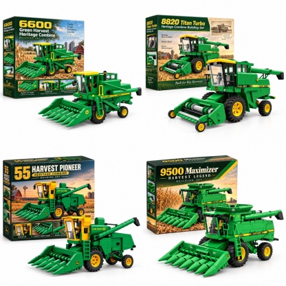 Classic Green Combines – American Harvest Heritage Building Sets