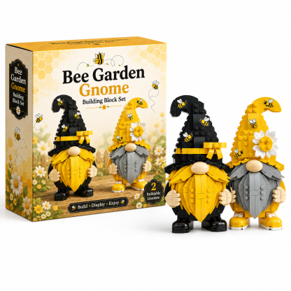 🐝 Bee Garden Gnome Building Block Set