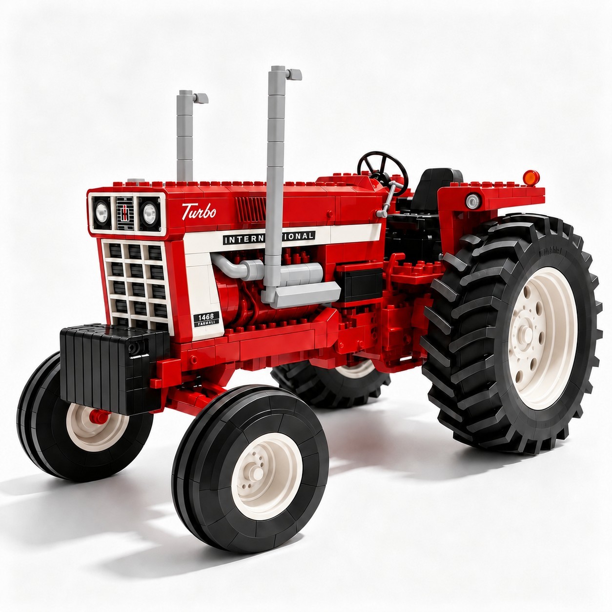 1468 Red V8 Heritage Farm Tractor Building Set