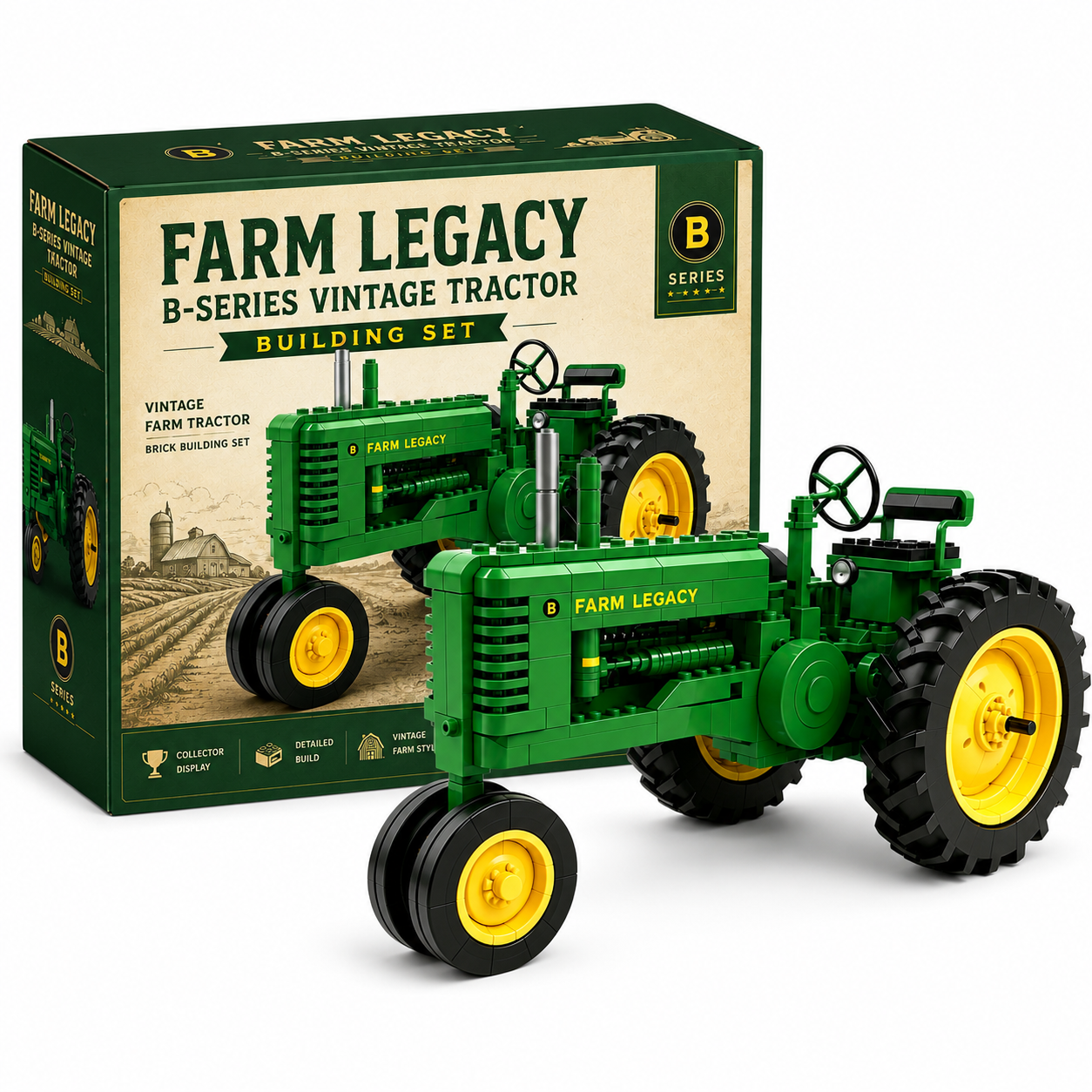 Farm Legacy B-Series Vintage Tractor Building Set