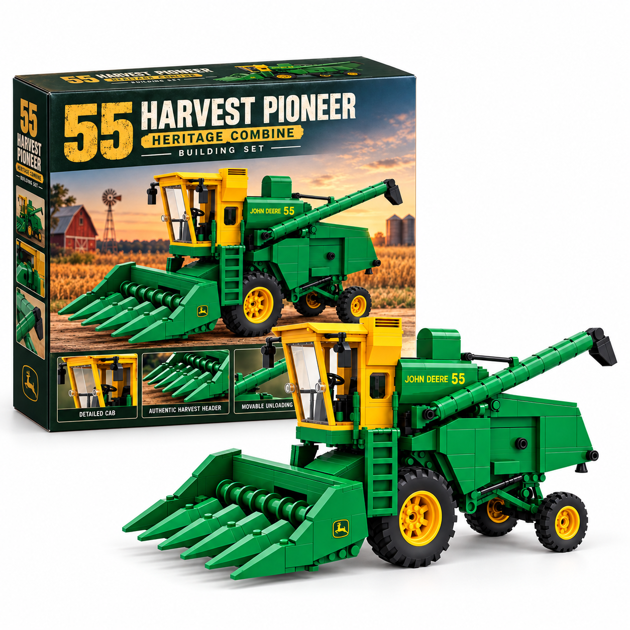 55 Harvest Pioneer Heritage Combine Building Set