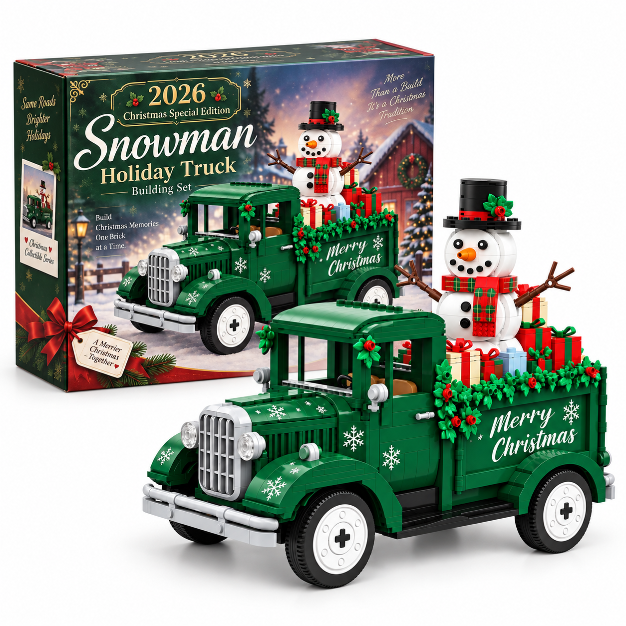 2026 Christmas Special Edition Snowman Holiday Truck Building Set