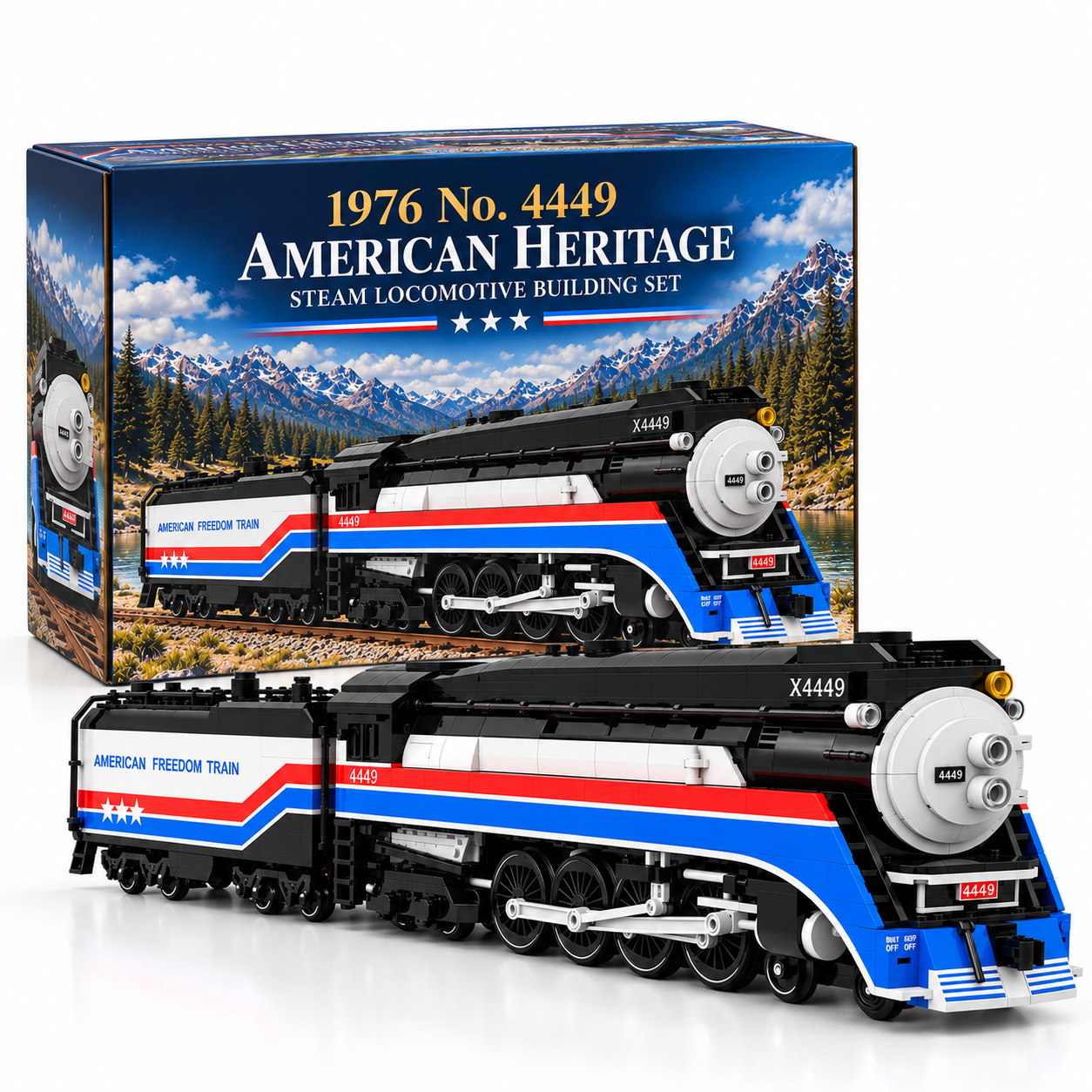1976 No. 4449 American Heritage Steam Locomotive Building Set