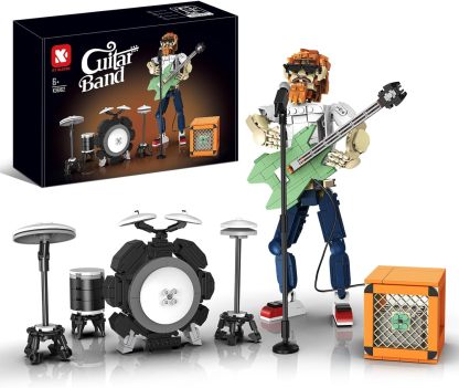 Guitar Music Interactive Building Set for Music Lovers,Reverb Amplifier & Authentic Accessories, Perfect Way to Rock Gift Giving.
