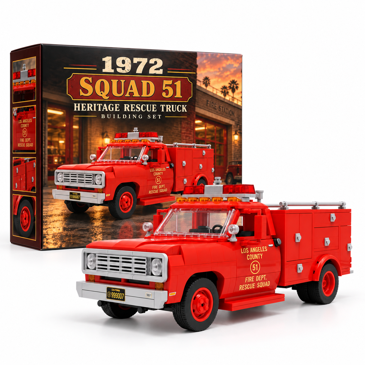 1972 Squad 51 Heritage Rescue Truck Building Set