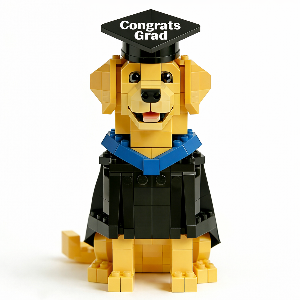 Congrats Grad Golden Retriever Brick Set🐕