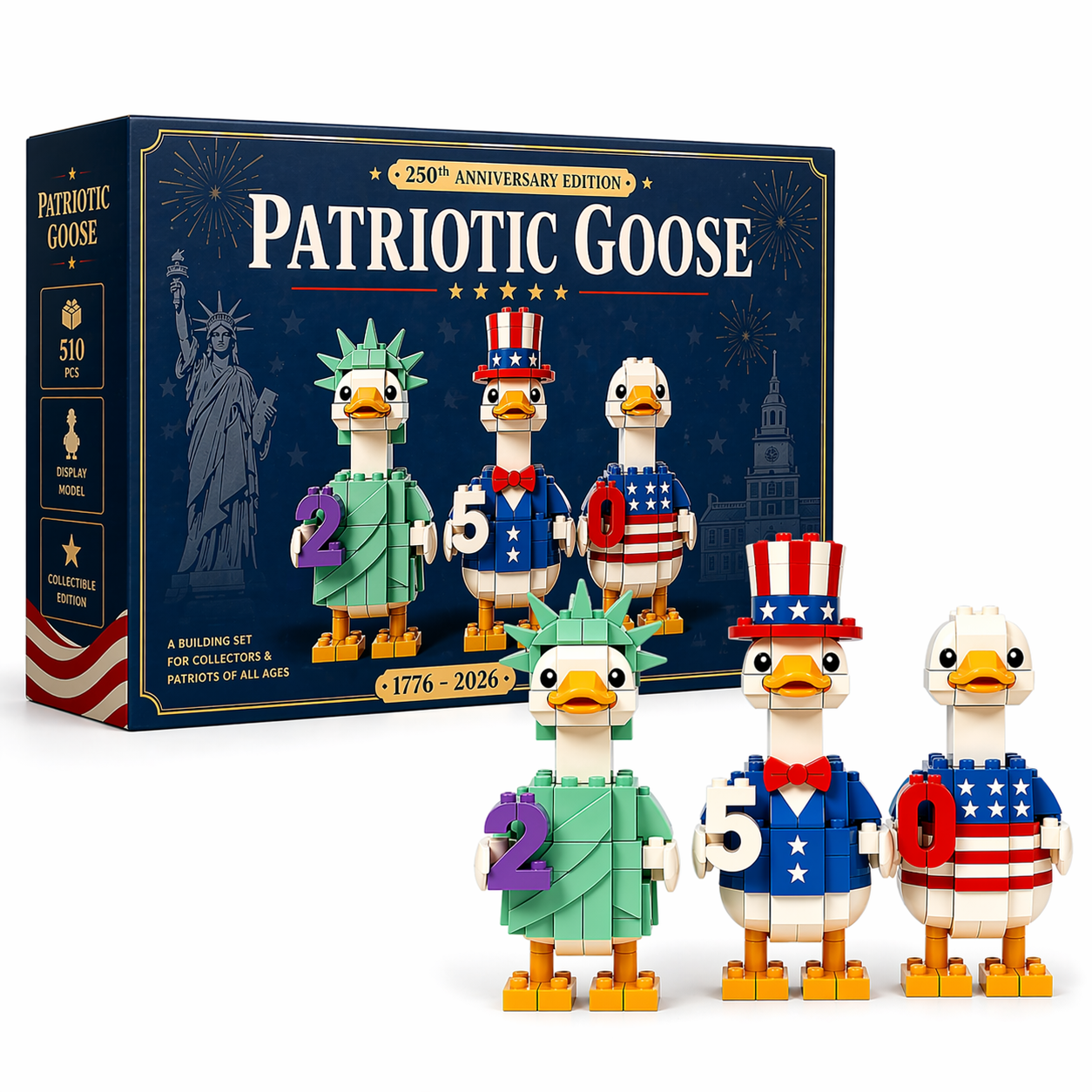 Patriotic Goose Brick Collector Set – 250th Anniversary Limited Edition🪿