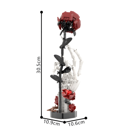 Gothic Skeleton Hand & Rose Brick Set💀🌹