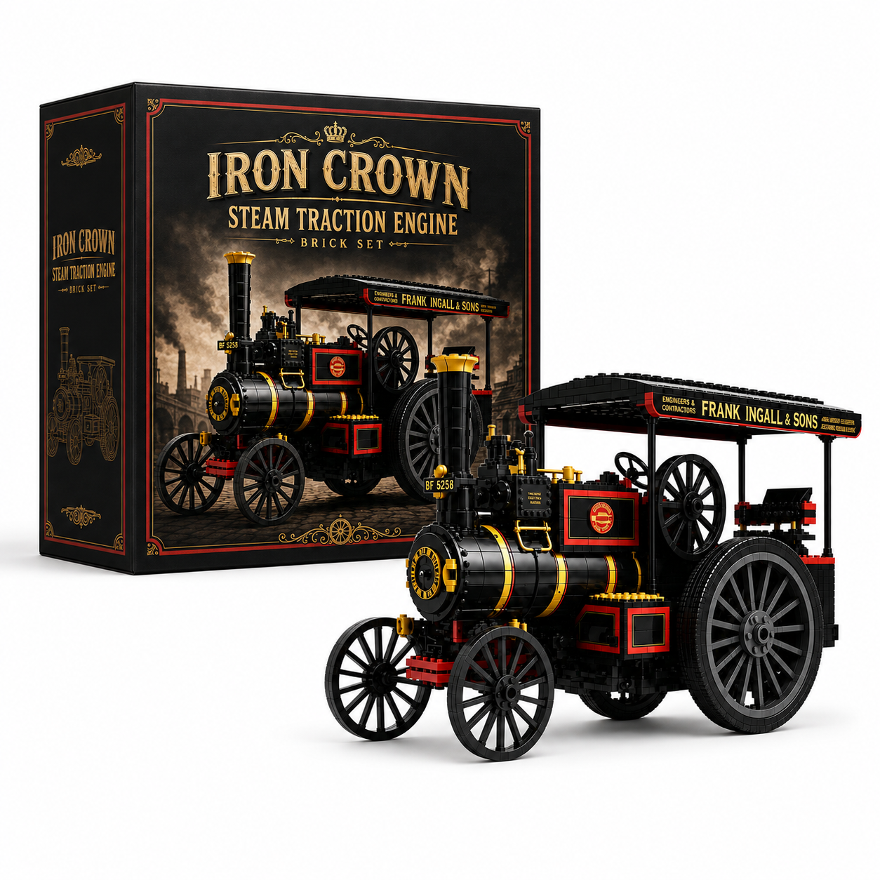 Iron Crown Steam Traction Engine Brick Set