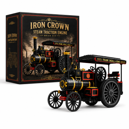 Iron Crown Steam Traction Engine Brick Set