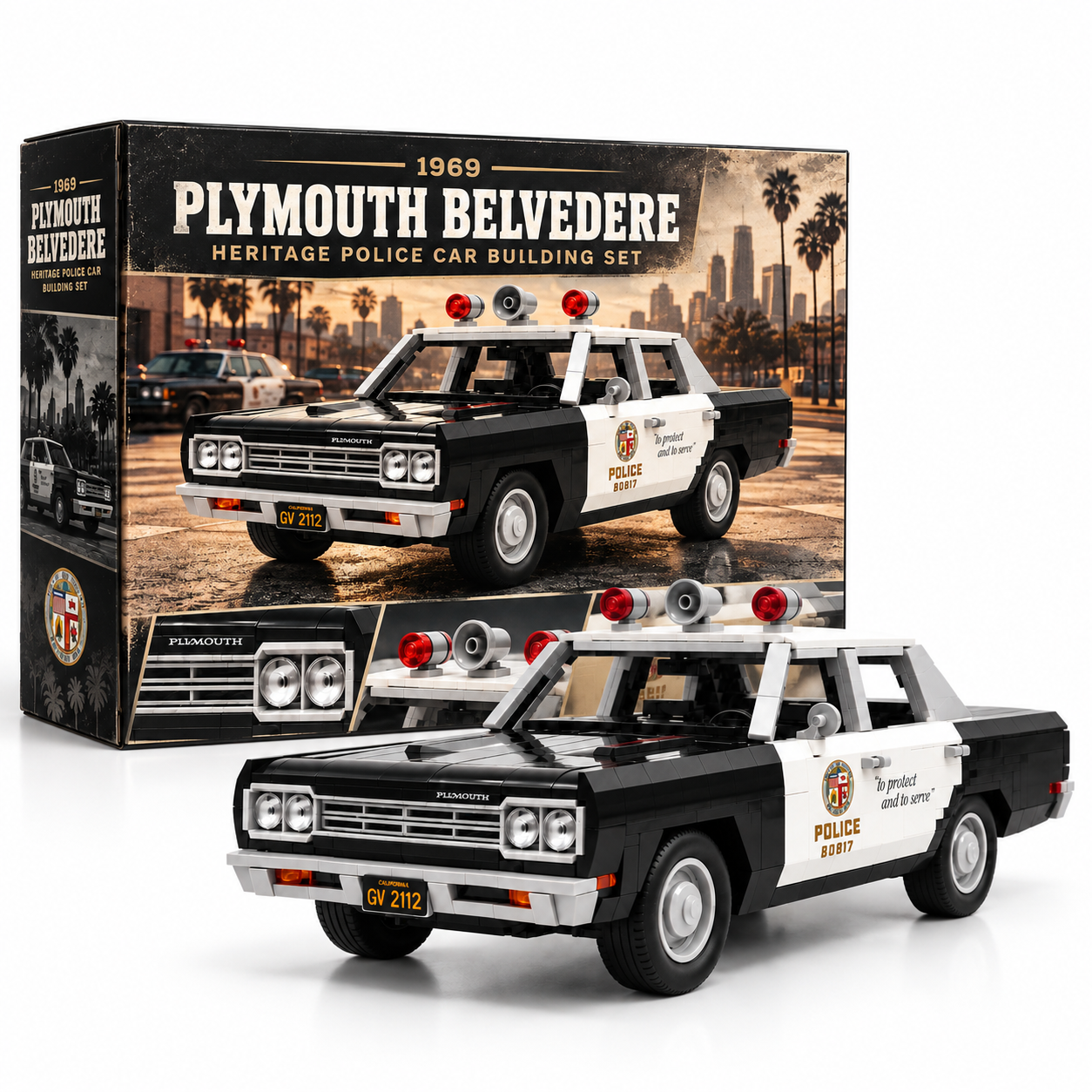 1969 Plymouth Belvedere Heritage Police Car Building Set