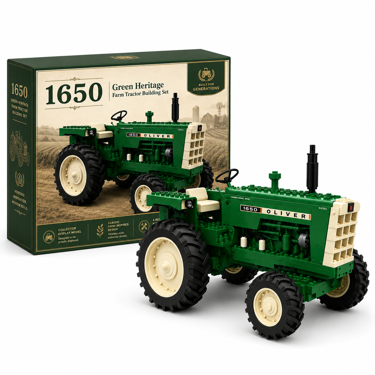 1650 Green Heritage Farm Tractor Building Set
