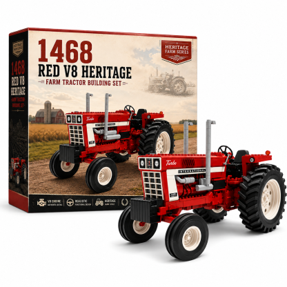 1468 Red V8 Heritage Farm Tractor Building Set