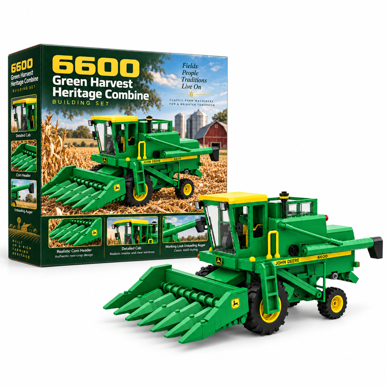 6600 Green Harvest Heritage Combine Building Set