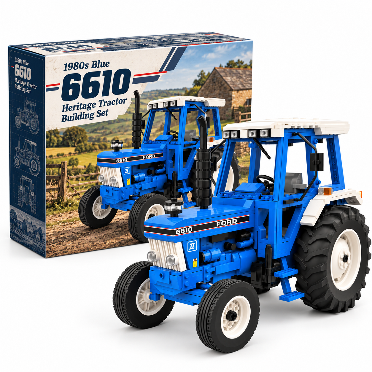 1980s Blue 6610 Heritage Tractor Building Set