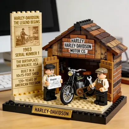 🏍️ The Birthplace Garage Motorcycle Brick Set