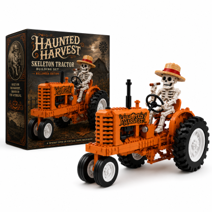 Haunted Harvest Skeleton Tractor Building Set – Halloween Edition