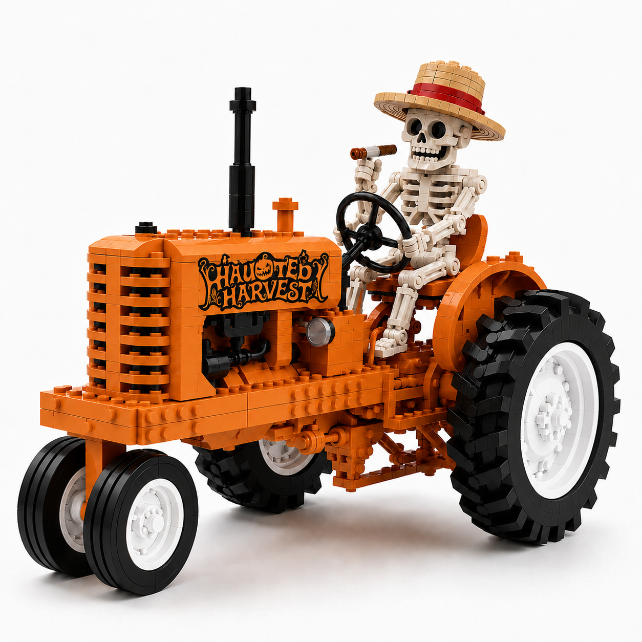 Haunted Harvest Skeleton Tractor Building Set – Halloween Edition