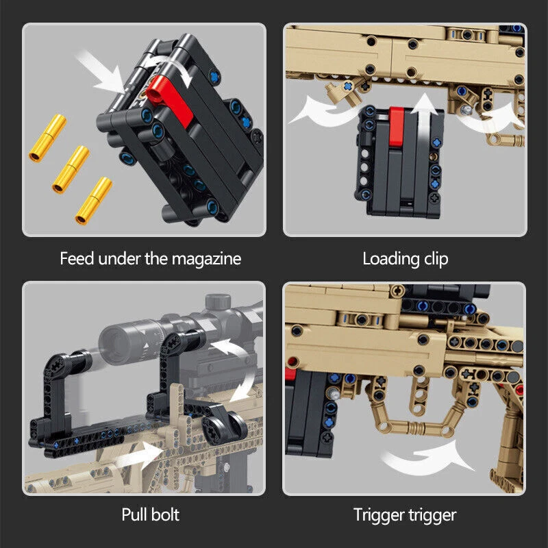 🏅250 Years of America 60% OFF - 🔫 1:1 Scale Shootable Building Blocks Gun Set: For Military Fans & Action Lovers