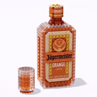 Iconic Orange Whiskey Bottle Building Block Set🍻