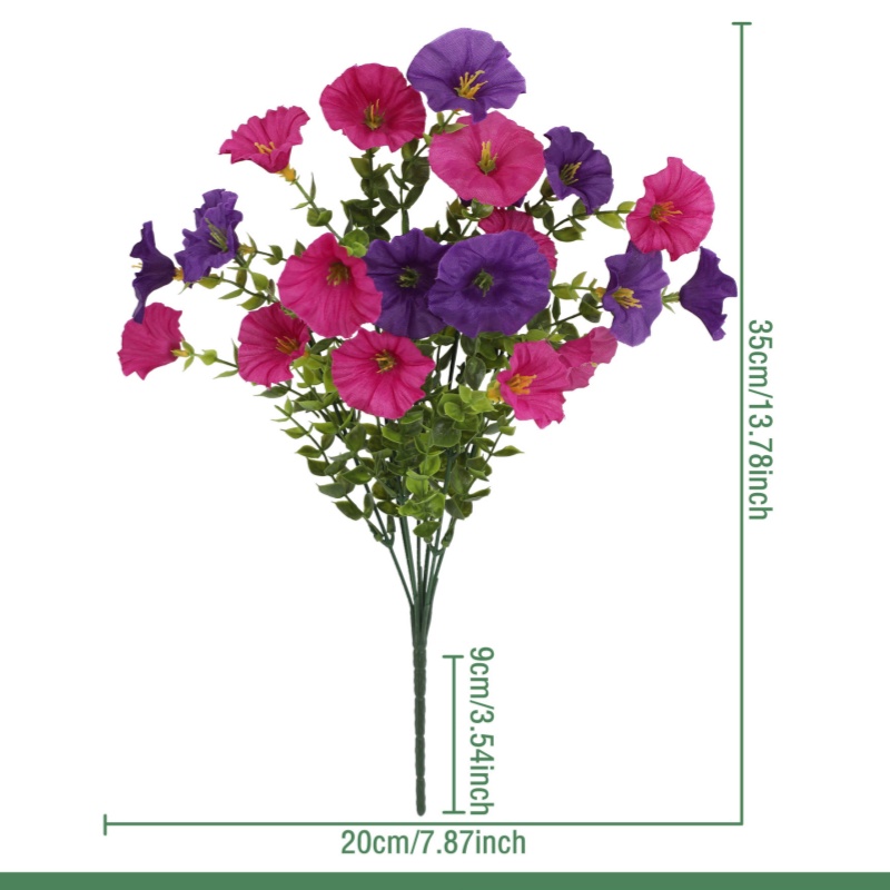 🌺Artificial Flowers for Outdoors, Fake Outdoor Petunias Waterproof UV Resistant (Zero Pollen Allergies)
