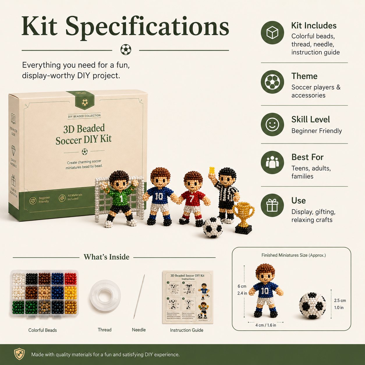 ⚽3D Beaded Soccer DIY Kit