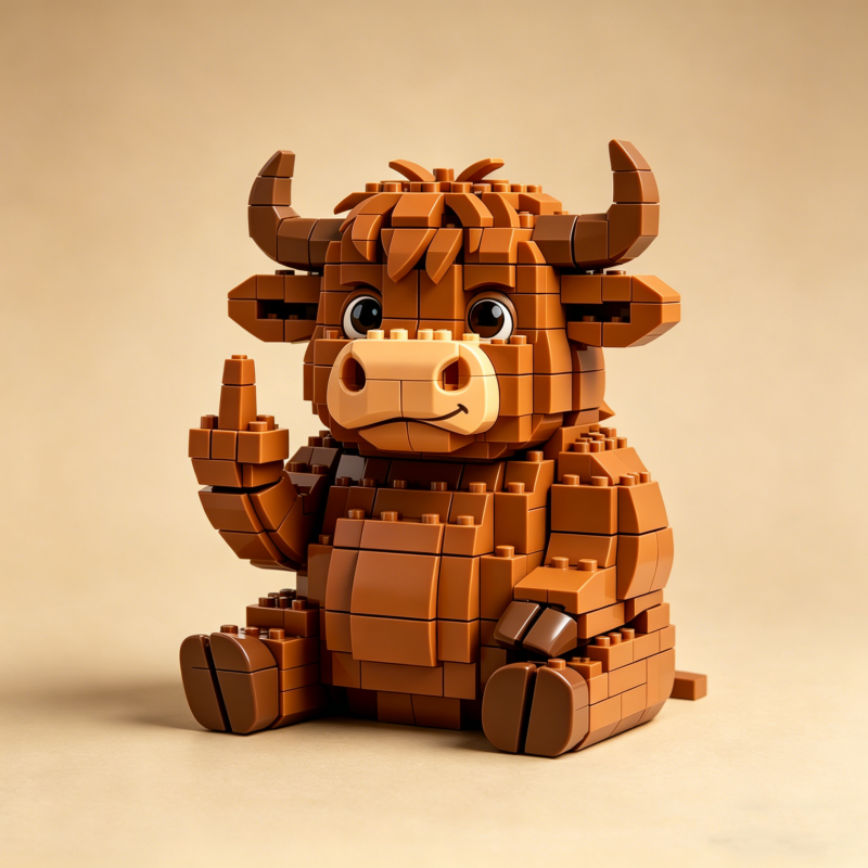 The Savage Highland Cow Building Block Set