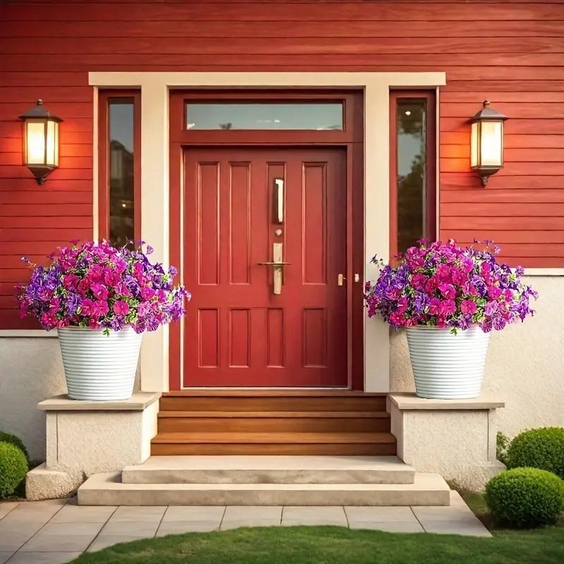 🌺Artificial Flowers for Outdoors, Fake Outdoor Petunias Waterproof UV Resistant (Zero Pollen Allergies)