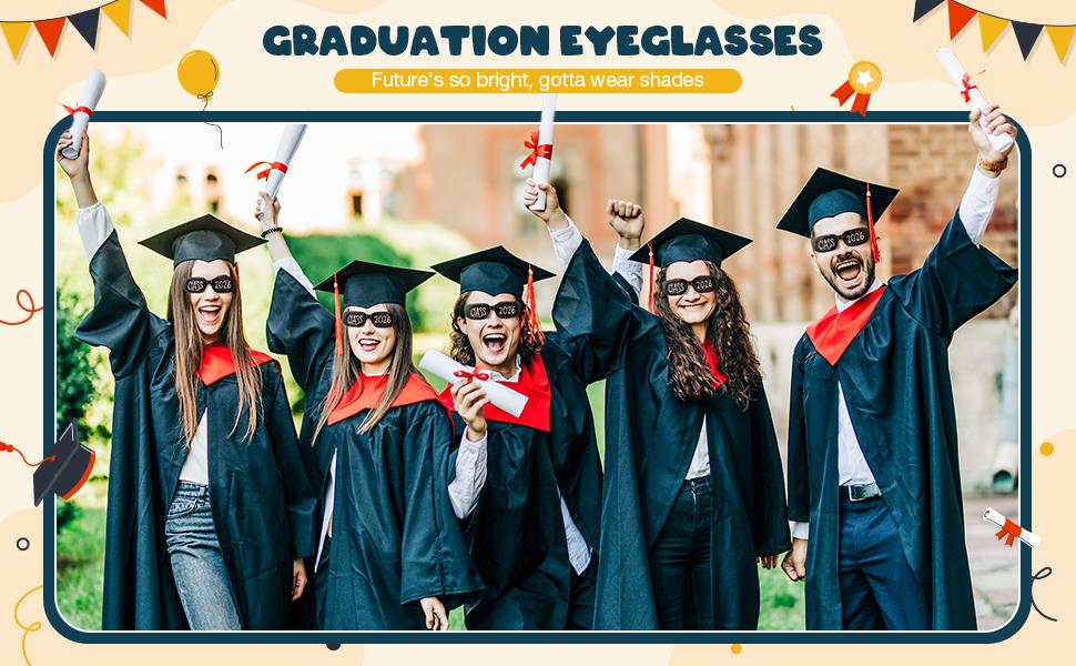 Class of 2026 Graduation Glasses Fun Grad Party Sunglasses for 2026 Graduation Party Favors, Party Supplies, Photo Props, Gifts Bulk