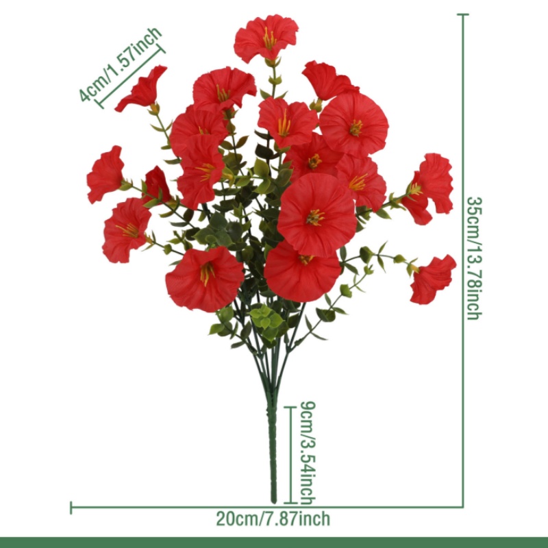 🌺Artificial Flowers for Outdoors, Fake Outdoor Petunias Waterproof UV Resistant (Zero Pollen Allergies)