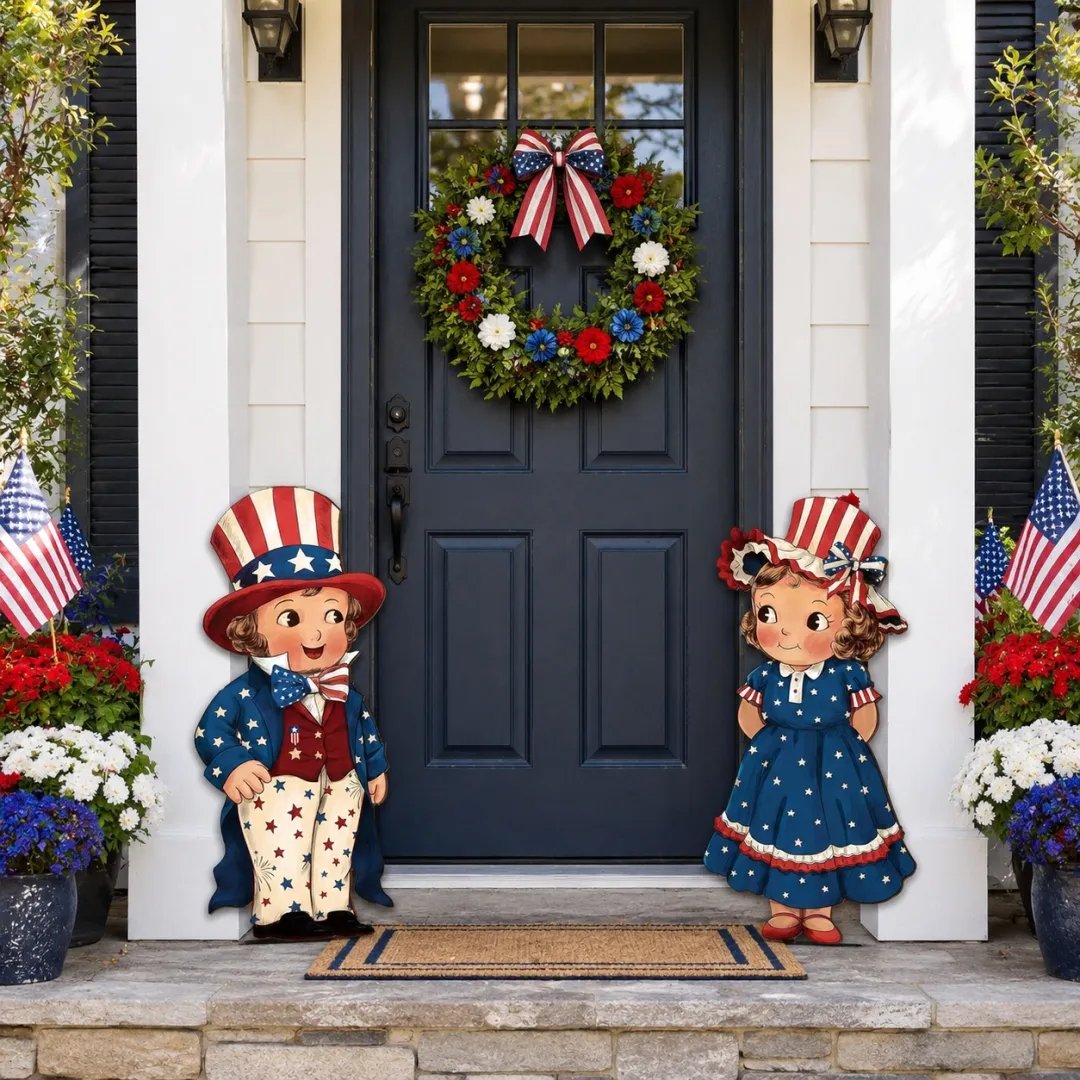 🔥 Last Day Sale 49% Off - Patriotic Wooden Hanging Door Signs