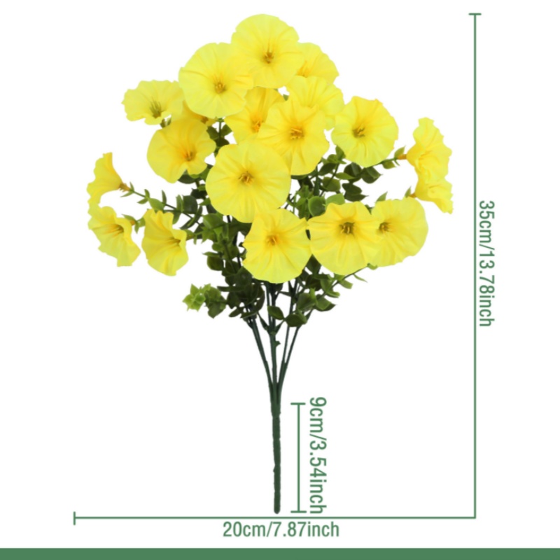 🌺Artificial Flowers for Outdoors, Fake Outdoor Petunias Waterproof UV Resistant (Zero Pollen Allergies)