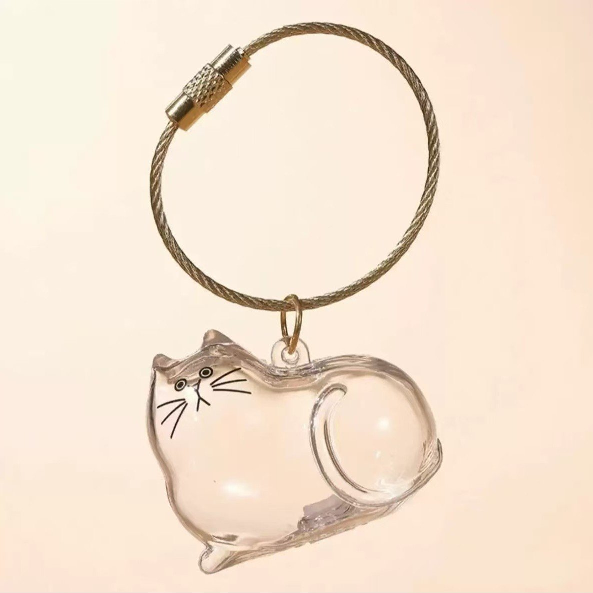 Cat Hair Collector Keychain Charm Memorial Storage Box