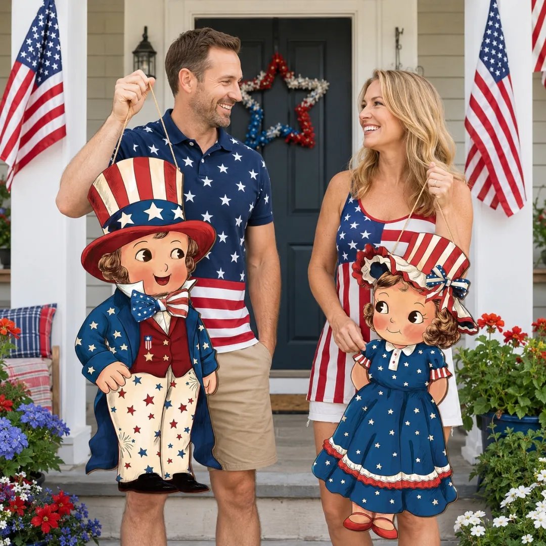 🔥 Last Day Sale 49% Off - Patriotic Wooden Hanging Door Signs