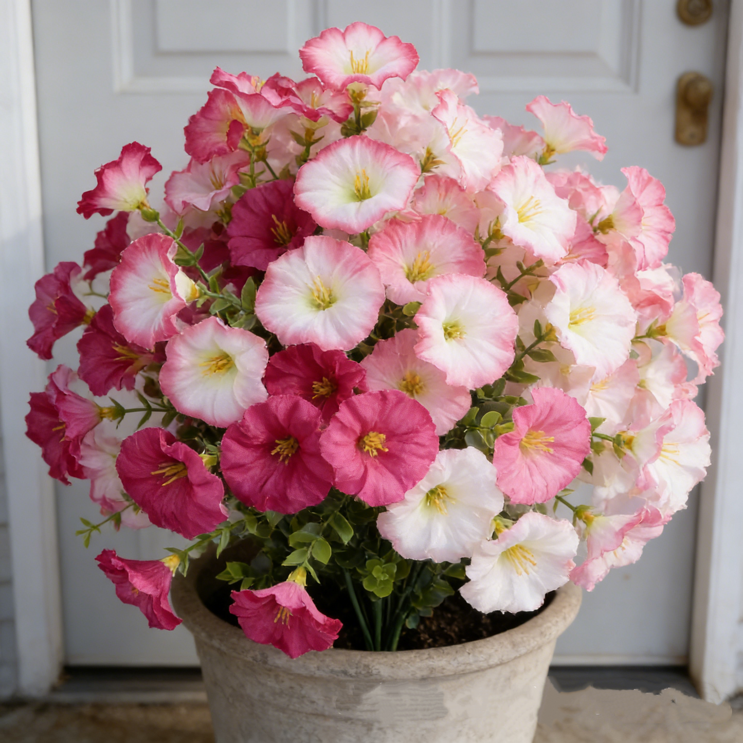 🌺Artificial Flowers for Outdoors, Fake Outdoor Petunias Waterproof UV Resistant (Zero Pollen Allergies)