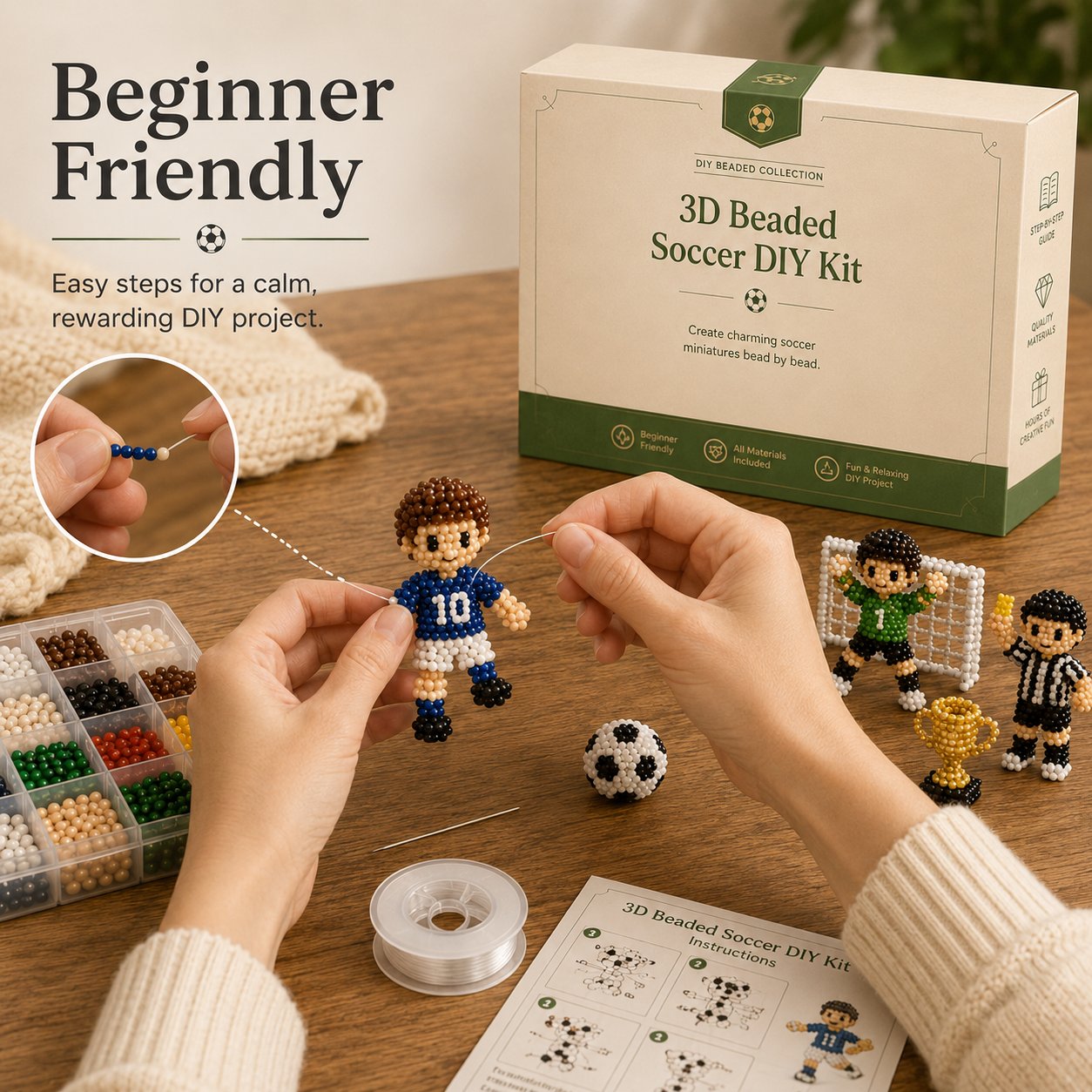 ⚽3D Beaded Soccer DIY Kit