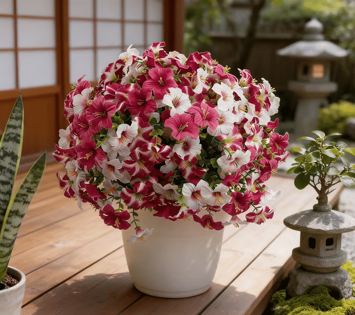 🌺Artificial Flowers for Outdoors, Fake Outdoor Petunias Waterproof UV Resistant (Zero Pollen Allergies)