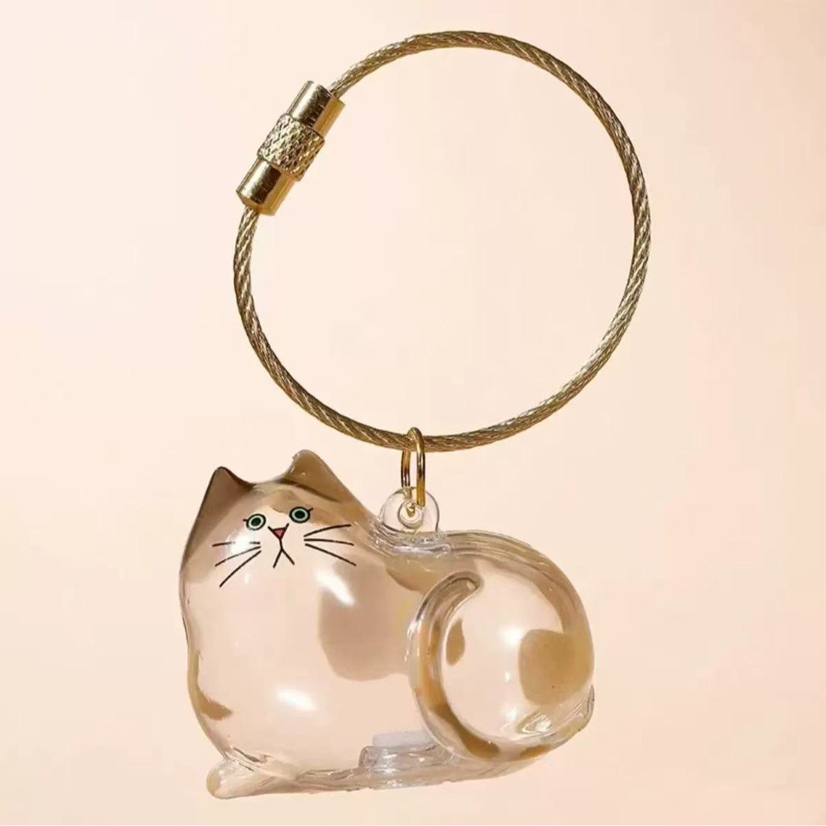 Cat Hair Collector Keychain Charm Memorial Storage Box