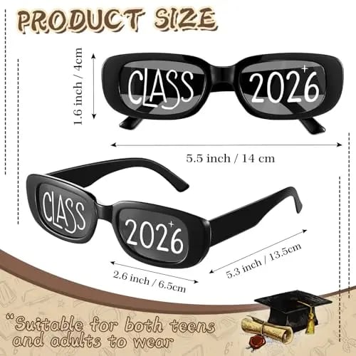 🔥Last Day 49% OFF- 🎓🕶️Class of 2026 Graduation Glasses Fun Grad Party Sunglasses for 2026 Graduation Party Favors