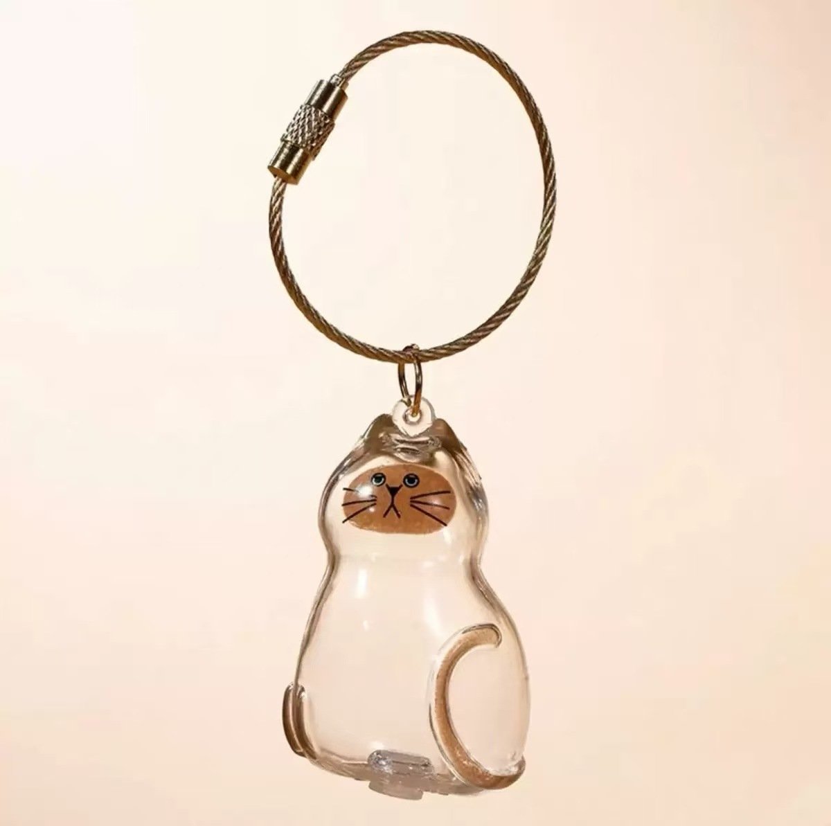 Cat Hair Collector Keychain Charm Memorial Storage Box