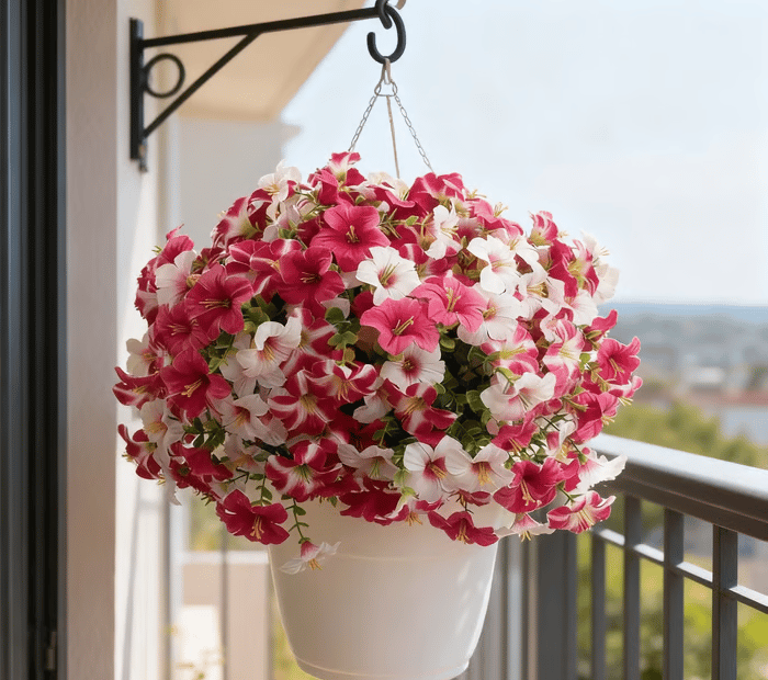 🌺Artificial Flowers for Outdoors,  Fake Outdoor Petunias Waterproof UV Resistant (Zero Pollen Allergies)