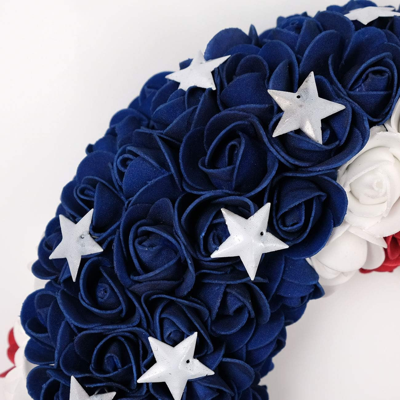 🔥ON SALE - 45% OFF🔥Handmade Patriotic Roses Wreath, 4th of July Soft Touch Roses Wreath