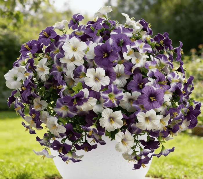 🌺Artificial Flowers for Outdoors, Fake Outdoor Petunias Waterproof UV Resistant (Zero Pollen Allergies)