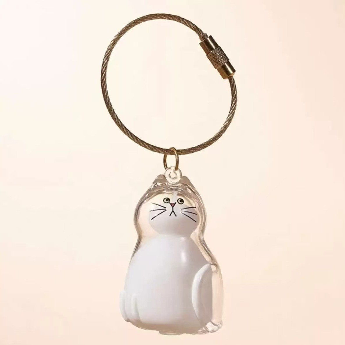 Cat Hair Collector Keychain Charm Memorial Storage Box
