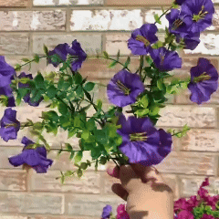 🌺Artificial Flowers for Outdoors, Fake Outdoor Petunias Waterproof UV Resistant (Zero Pollen Allergies)